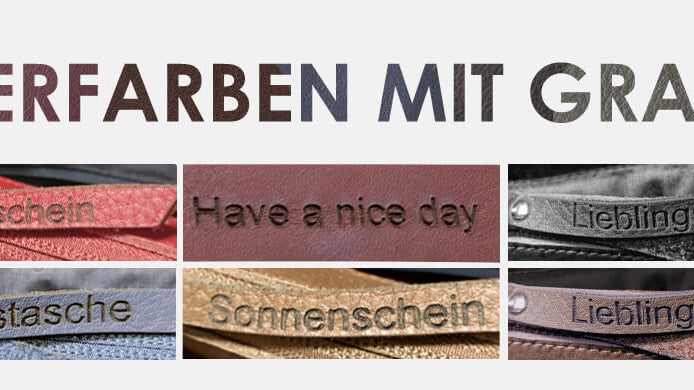 Personalisierung, Lederfarben mit Gravur, individuelle Gravur in Leder, Wunschleder