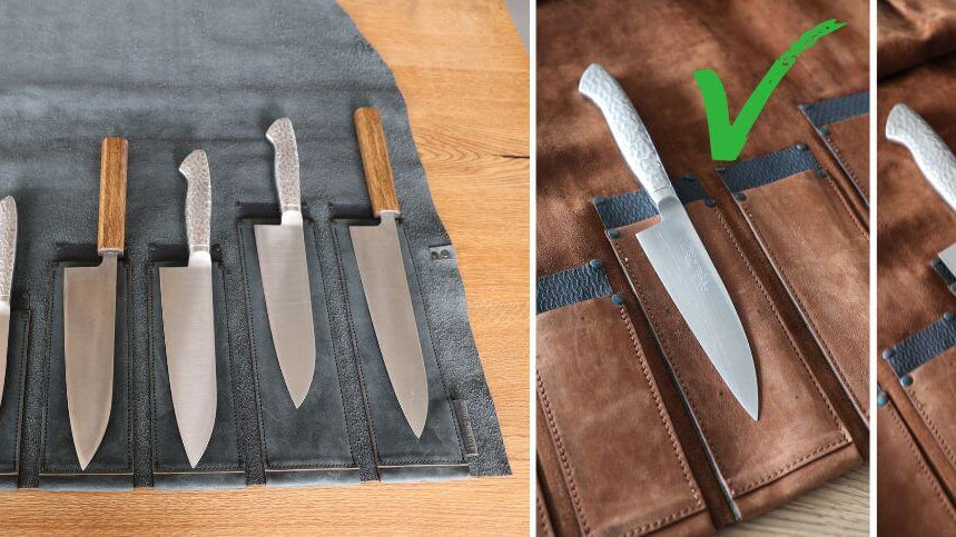 Messertasche Leder, Größen Auswahl, Beratung, Tipps zum Kauf Messertasche, Köchergröße, Wunschleder