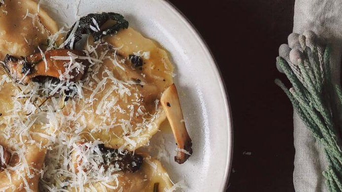 Kürbis-Ravioli mit Pilzen Rezept, Wunschleder