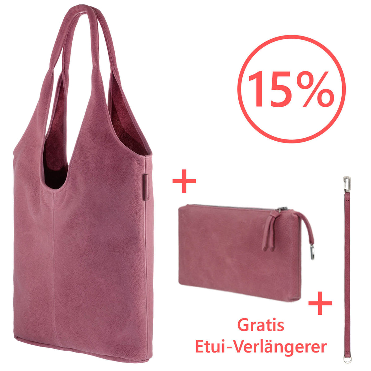 Hobo Bag mit Etui Bundle Angebot, Wunschleder