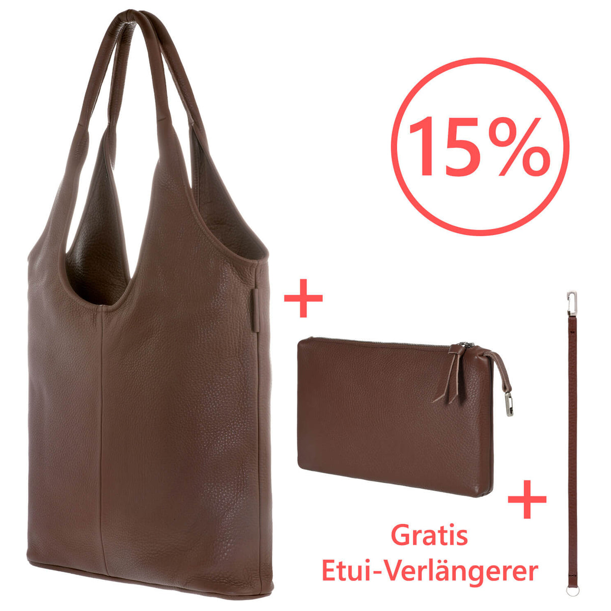 Hobo Bag mit Etui Bundle Angebot, Wunschleder