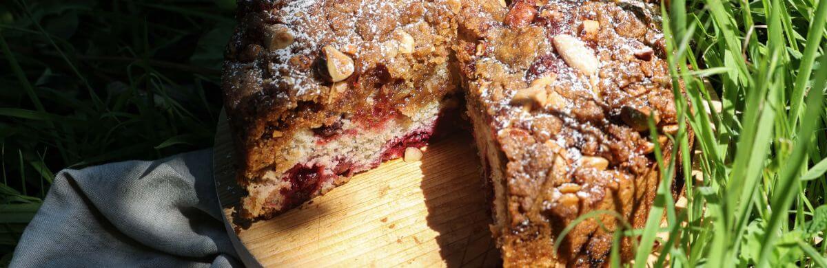 Picknick, Rezept für Kirschstreuselkuchen, Wunschleder