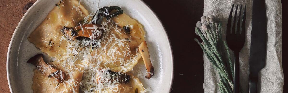 Kürbis-Ravioli mit Pilzen Rezept, Wunschleder
