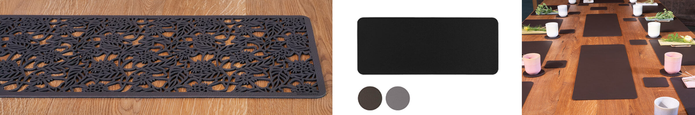 Leder Tischläufer, kleine Tischdecke Leder, Wunschleder 