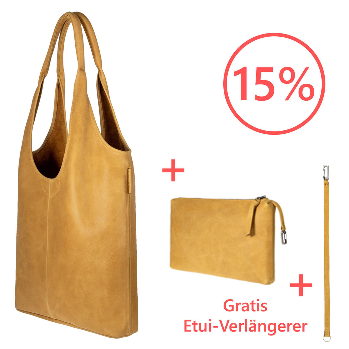 Hobo Bag mit Etui Bundle Angebot, Wunschleder