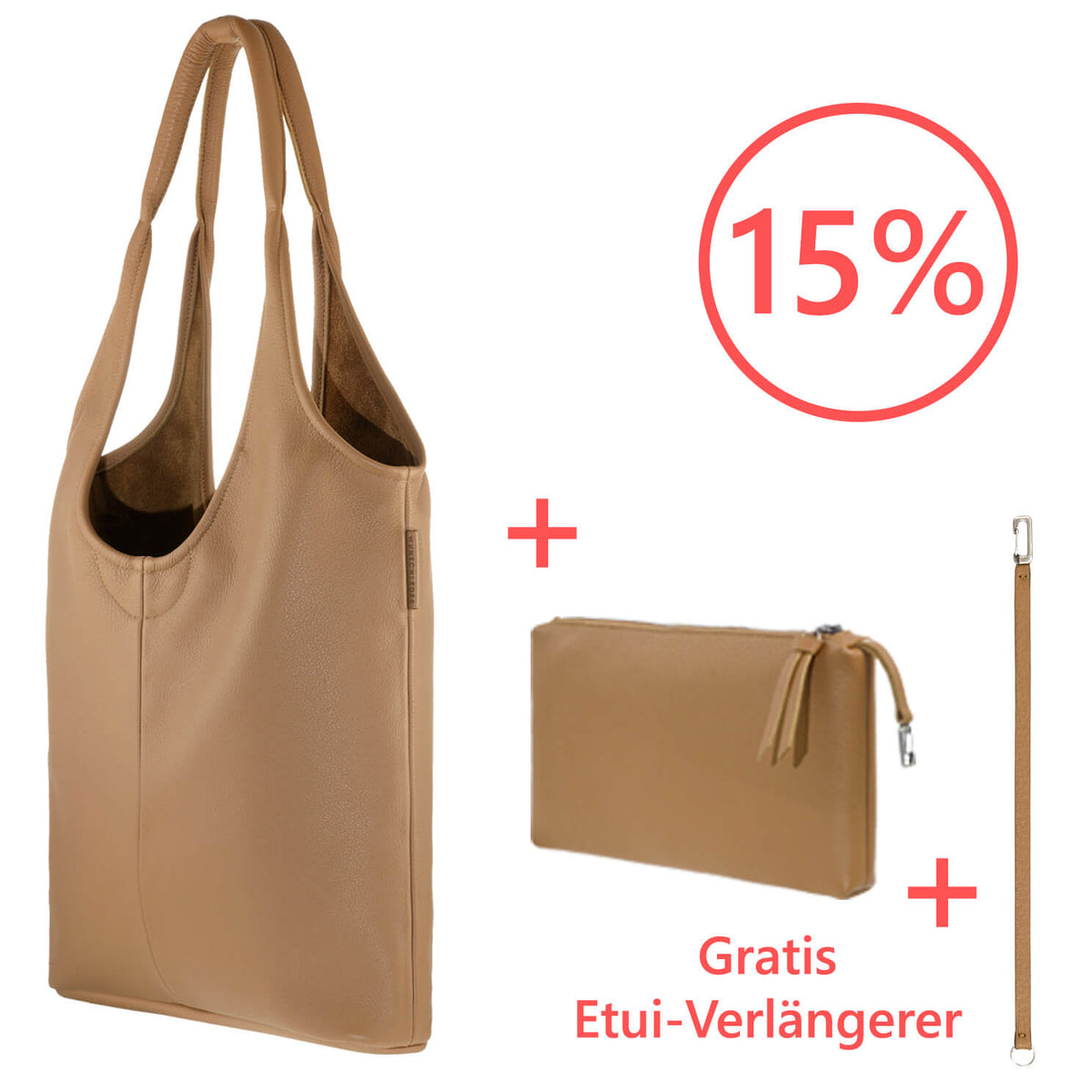 Hobo Bag mit Etui Bundle Angebot, Wunschleder