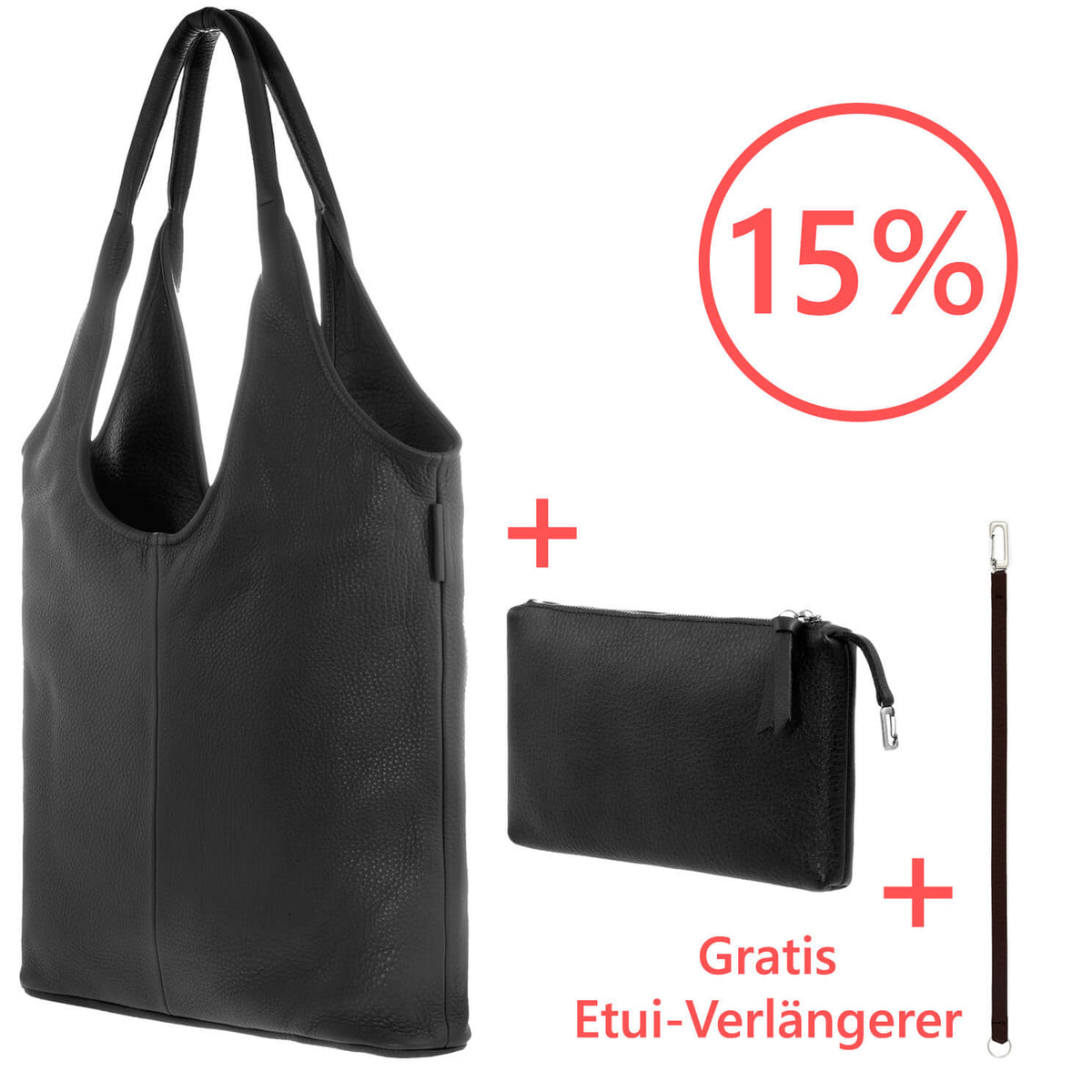 Hobo Bag mit Etui Bundle Angebot, Wunschleder