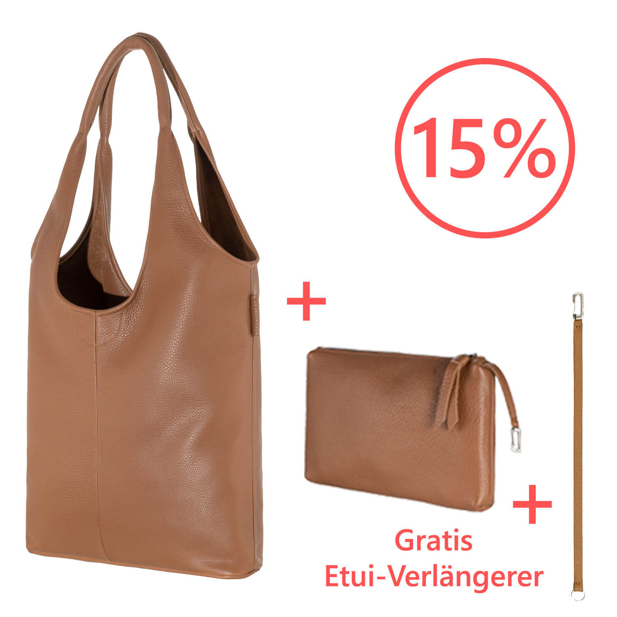 Hobo Bag mit Etui Bundle Angebot, Wunschleder