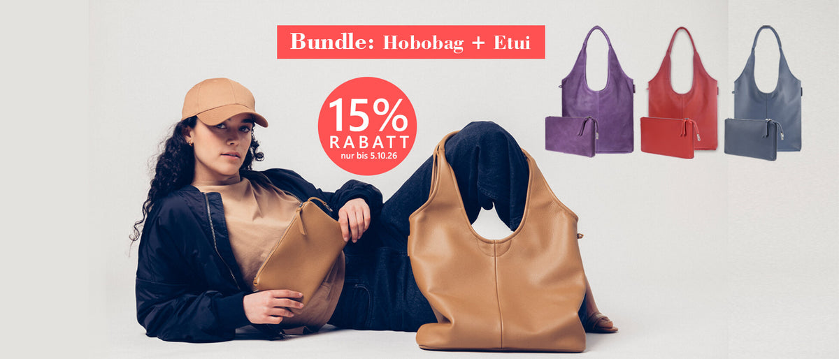 Bundle Angebot Hobo Bag Etui, Wuschleder